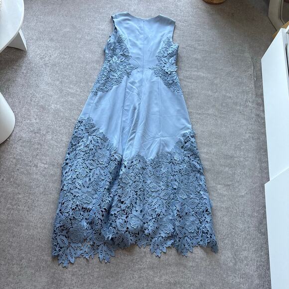 $1,900 NWT Lela Rose Embroidered Appliqué Crepe Evening Gown Dress - Picture 6 of 8